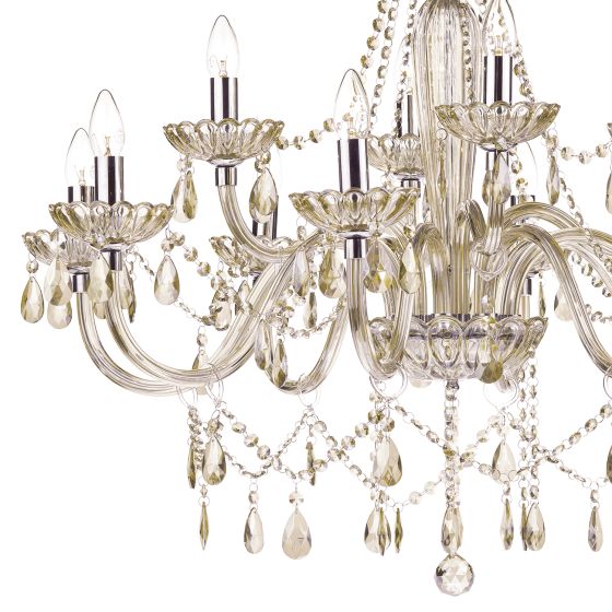 Där Lighting Raphael 12 Light Chandelier Champagne Crystal