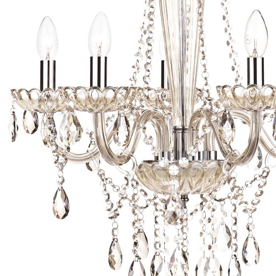 Där Lighting Raphael 5 Light Chandelier Champagne Crystal