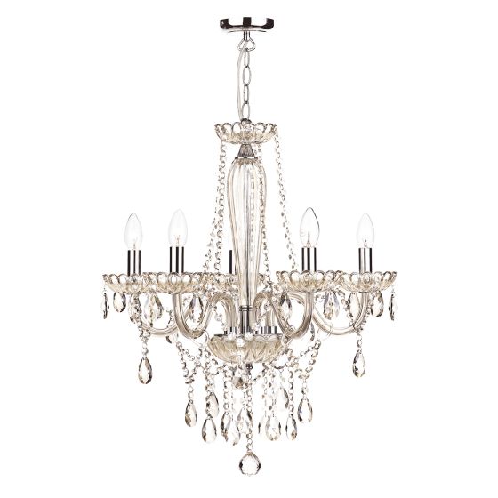 Där Lighting Raphael 5 Light Chandelier Champagne Crystal