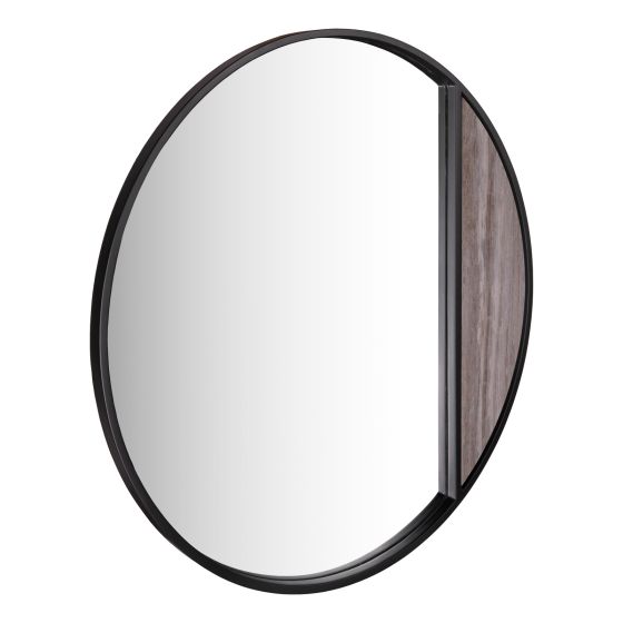 där lighting Rasmus Mirror Brown Stone Veneer and Matt Black 80cm