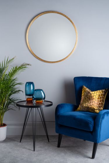 Där Lighting Rauma Round Side Table Dark Grey Stone Effect