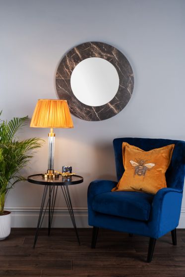 Där Lighting Rauma Round Side Table Dark Grey Stone Effect