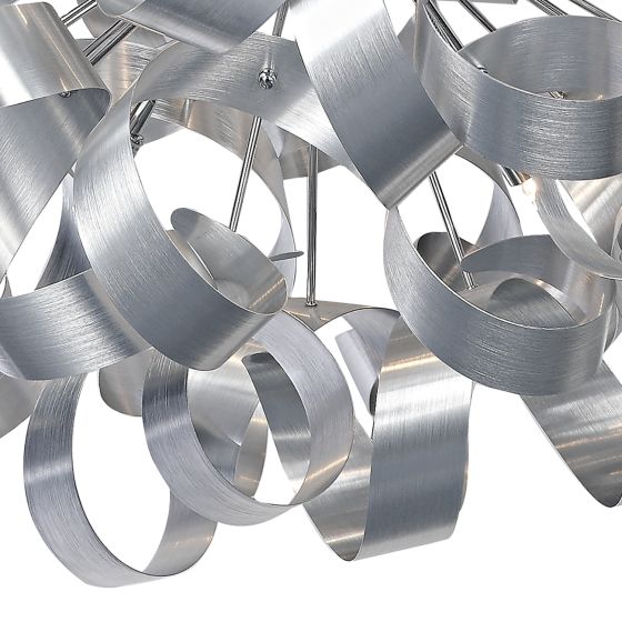 Där Lighting Rawley 12 Light Pendant Brushed Aluminium