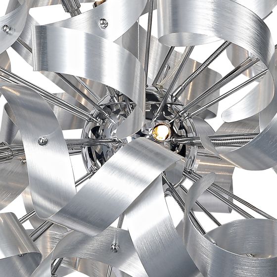 Där Lighting Rawley 12 Light Pendant Brushed Aluminium