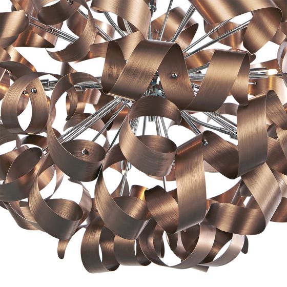 där lighting Rawley 12 Light Pendant Brushed Copper