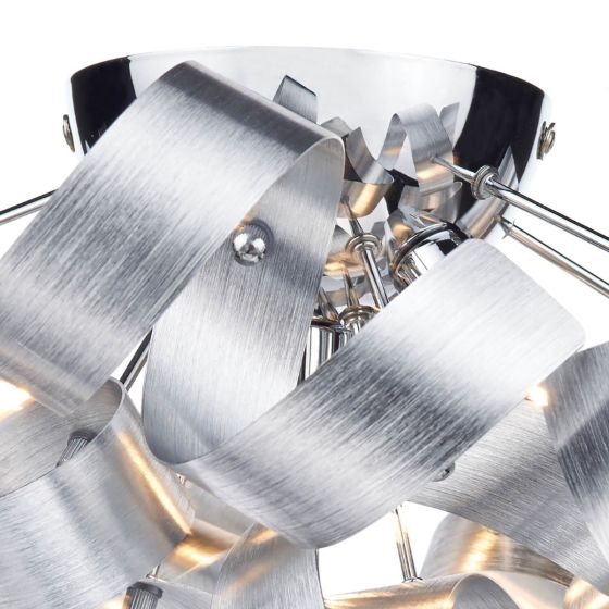 Där Lighting Rawley 4 Light Flush Brushed Aluminium 40cm