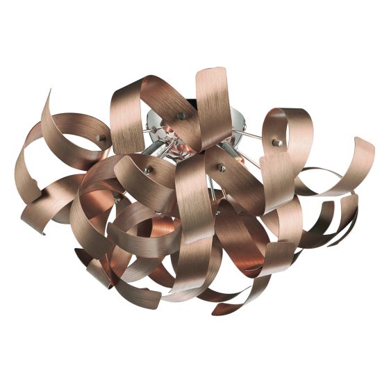 Där Lighting Rawley 4 Light Flush Brushed Copper 40cm