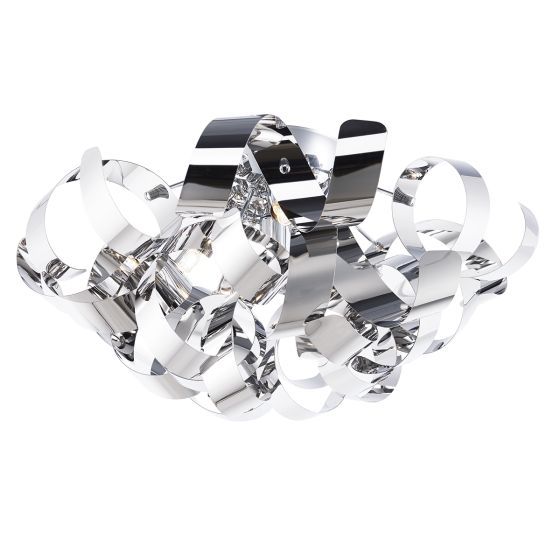 Där Lighting Rawley 4 Light Flush Polished Chrome 40cm