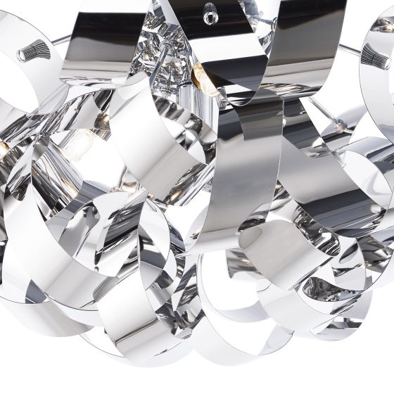 där lighting Rawley 4 Light Flush Polished Chrome 40cm