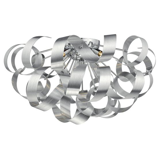 Där Lighting Rawley 5 Light Flush Brushed Aluminium 60cm