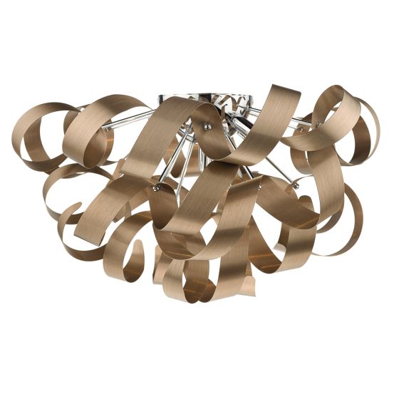 Där Lighting Rawley 5 Light Flush Brushed Copper 60cm