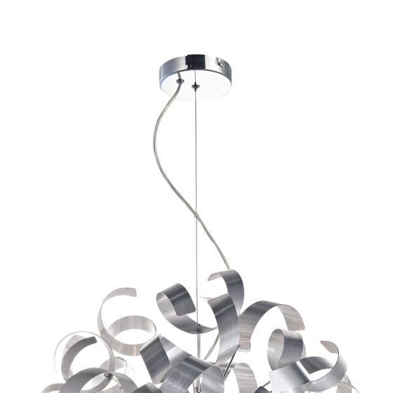 Där Lighting Rawley 9 Light Pendant Brushed Aluminium
