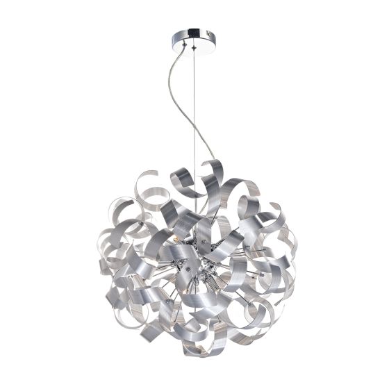 Där Lighting Rawley 9 Light Pendant Brushed Aluminium