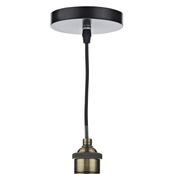 Där Lighting Ray 1 Light Pendant Antique Brass Clear