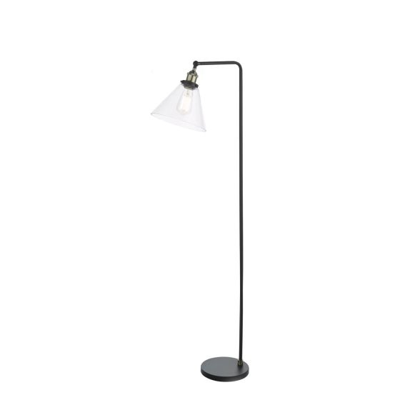 Där Lighting Ray Floor Lamp Antique Brass And Glass