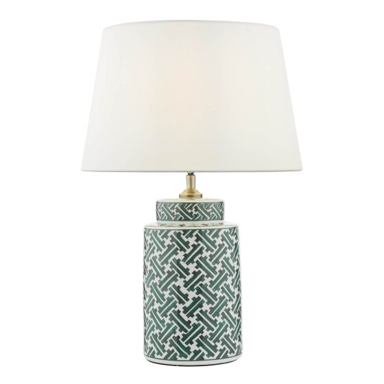 där lighting Reese Table Lamp Green Print With Shade