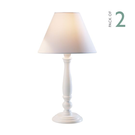 där lighting Regal Small Table Lamp White With Shade (Multipack)