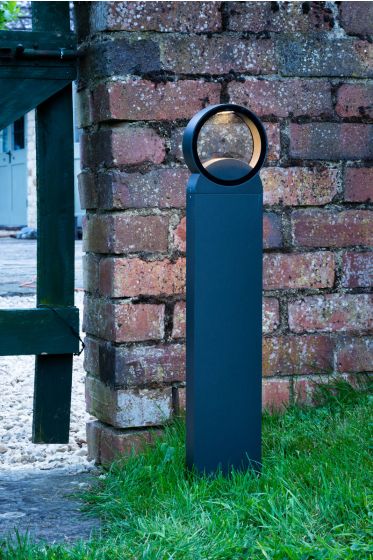 Där Lighting Reon Outdoor Post With Round Light Anthracite IP65 LED