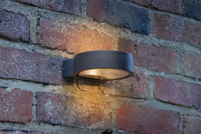 Där Lighting Reon Outdoor Wall Light Matt Grey Glass IP65 LED