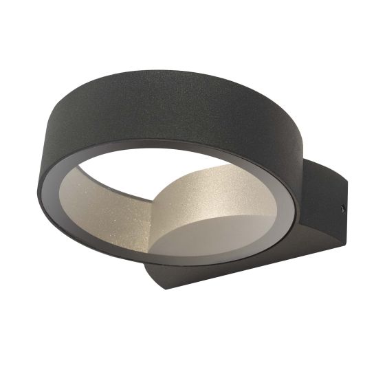 där lighting Reon Outdoor Wall Light Matt Grey Glass IP65 LED