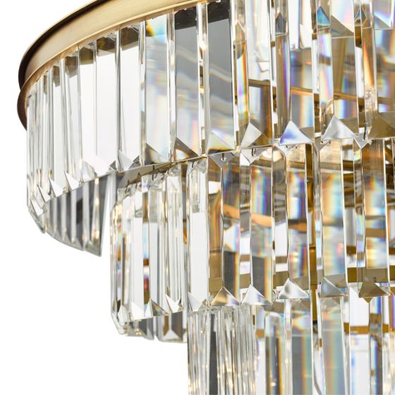 Där Lighting Rhapsody 12 Light Chandelier Crystal & Natural Brass