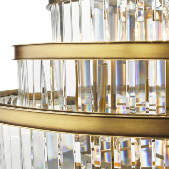 Där Lighting Rhapsody 12 Light Chandelier Crystal & Natural Brass