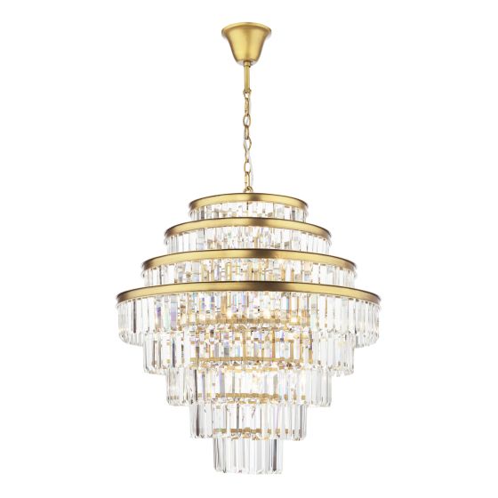 där lighting Rhapsody 12 Light Chandelier Crystal & Natural Brass