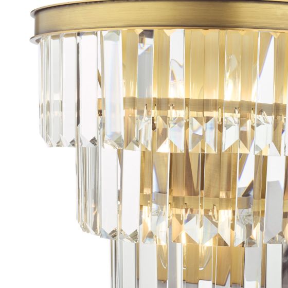 Där Lighting Rhapsody 3 Light Wall Light Crystal And Natural Brass