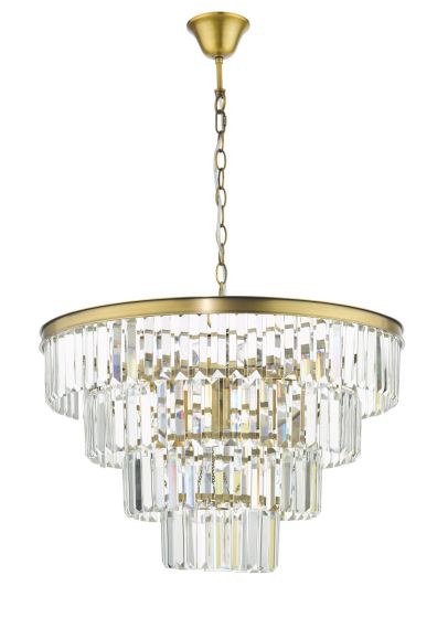 Där Lighting Rhapsody 6 Light Chandelier Crystal And Natural Brass
