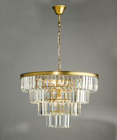 Där Lighting Rhapsody 6 Light Chandelier Crystal And Natural Brass