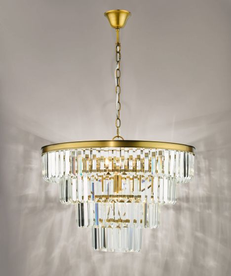 Där Lighting Rhapsody 6 Light Chandelier Crystal And Natural Brass