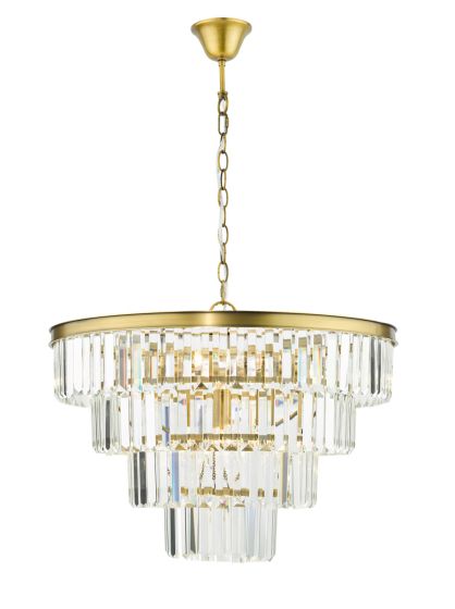 där lighting Rhapsody 6 Light Chandelier Crystal and Natural Brass