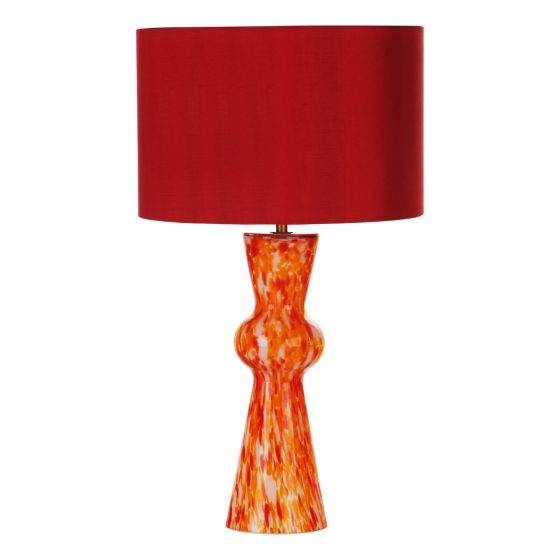Där Lighting Rheneas Table Lamp Red Glass With Shade