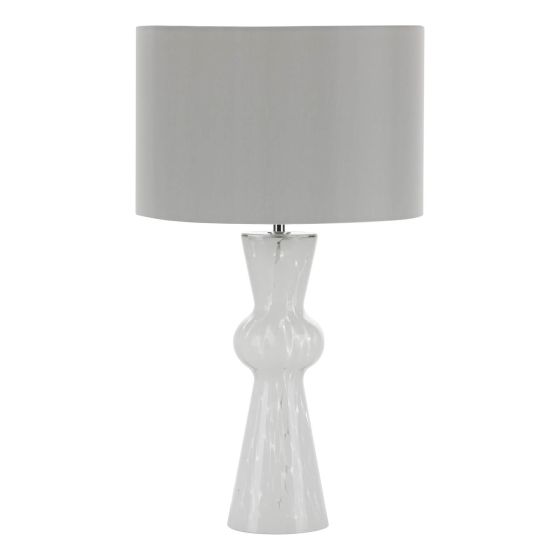 Där Lighting Rheneas Table Lamp White Glass With Shade