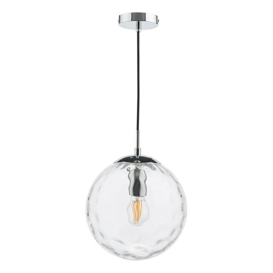 Där Lighting Ripple Pendant Polished Chrome & Clear Glass