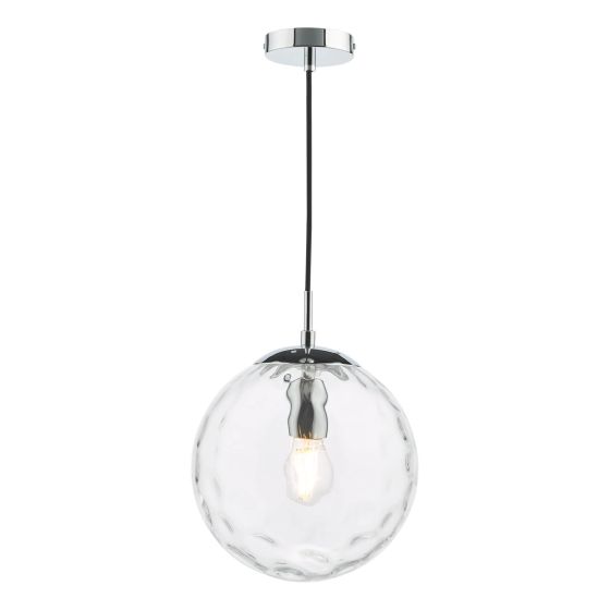 där lighting Ripple Pendant Polished Chrome & Clear Glass