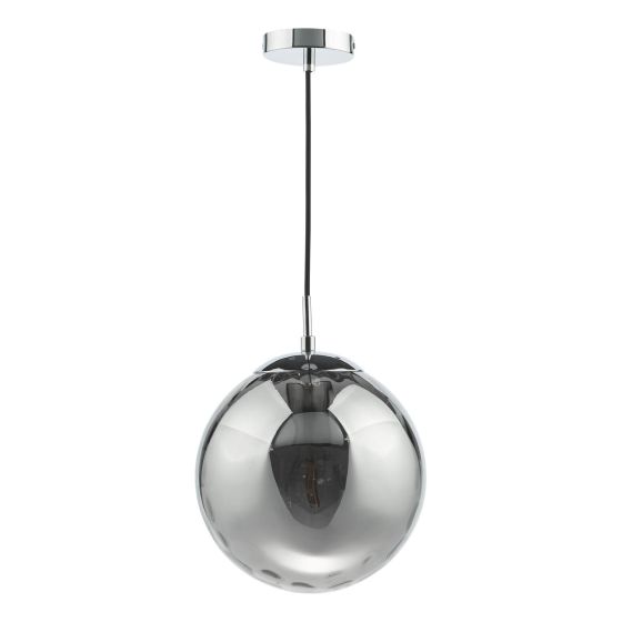 Där Lighting Ripple Pendant Polished Chrome & Smoked Glass