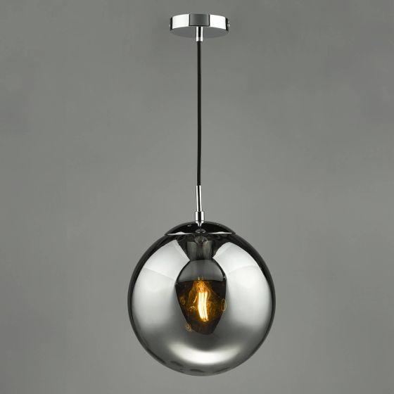 Där Lighting Ripple Pendant Polished Chrome & Smoked Glass