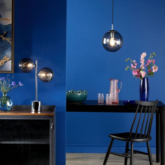 Där Lighting Ripple Pendant Polished Chrome & Smoked Glass