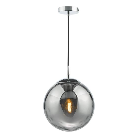 där lighting Ripple Pendant Polished Chrome & Smoked Glass