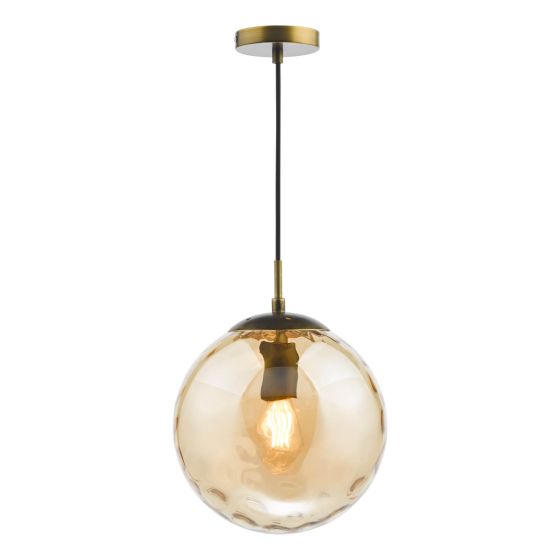 där lighting Ripple Single Pendant Bronze and Champagne Glass