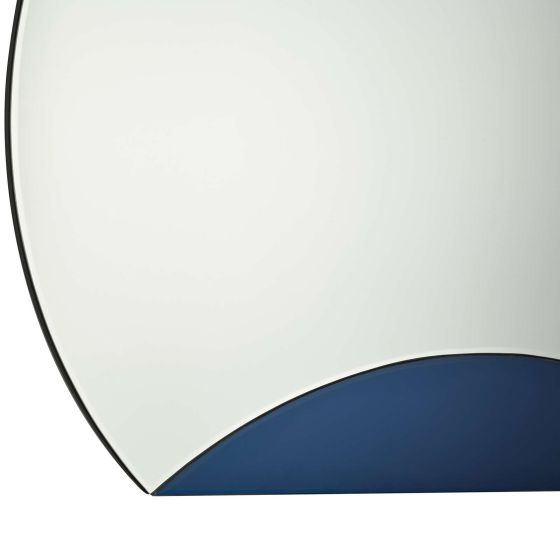 Där Lighting Rise Mirror With Blue Panel Detail 60 X 70cm