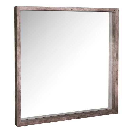 där lighting Rocco Mirror Distressed Concrete Effect Veneer 80 X 80cm