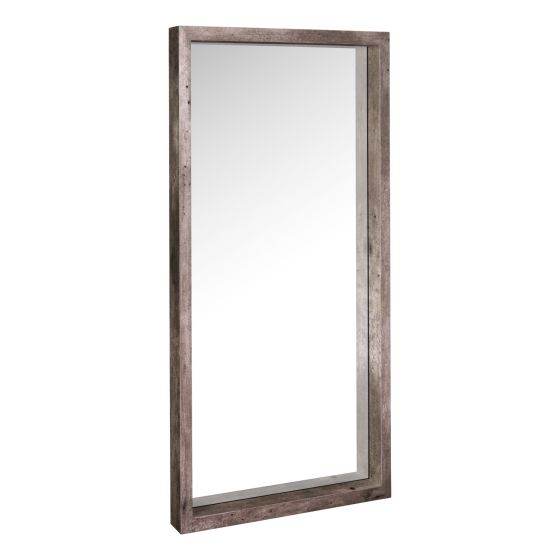 där lighting Rocco Mirror Distressed Concrete Effect Veneer 90 X 50cm