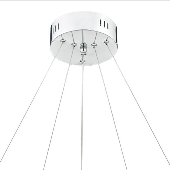 Där Lighting Roma 2 Tier Pendant Polished Chrome Crystal LED