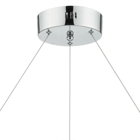 Där Lighting Roma Pendant Polished Chrome Crystal LED