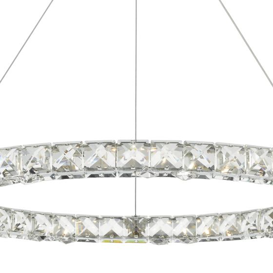 där lighting Roma Pendant Polished Chrome Crystal LED