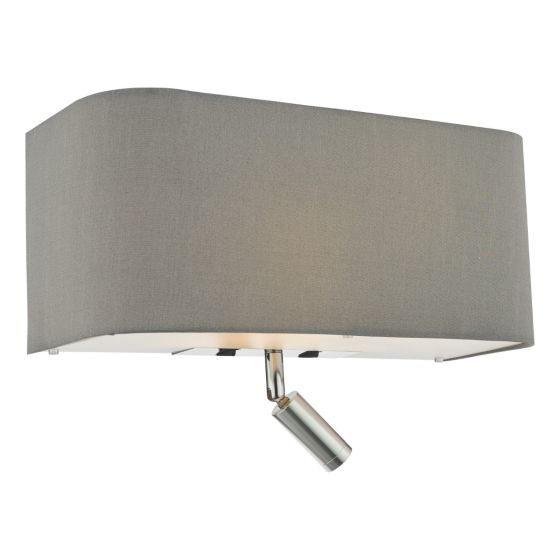 där lighting Ronda 3 Light Wall Light Grey With LED Reading Light