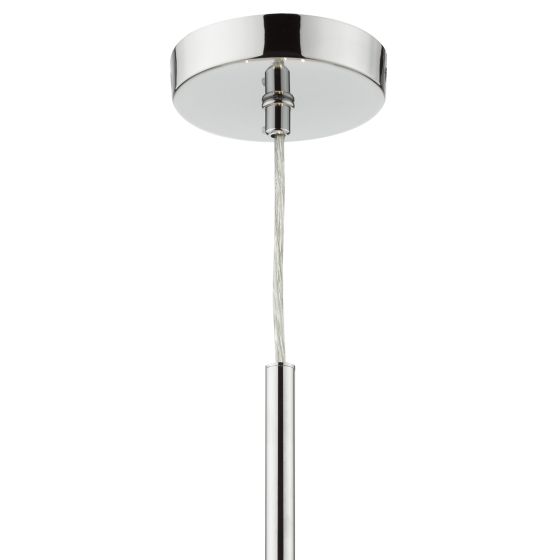 Där Lighting Ronda 3lt Pendant White Faux Silk Shade 40cm