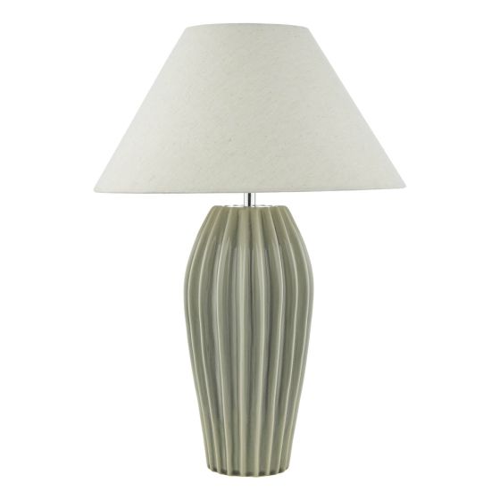 Där Lighting Rosario Table Lamp Grey Crackle Glaze With Shade